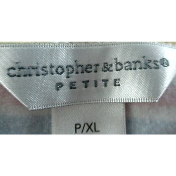 Christopher & Banks Women's Petite Multi Color Striped 3/4 Sleeve Shirt Size PXL - Picture 8 of 11